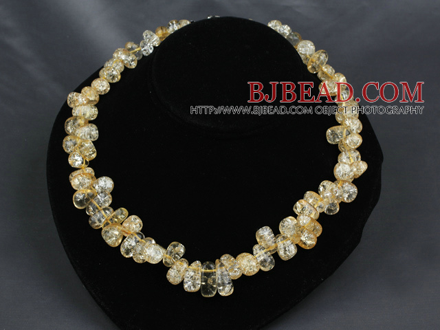 light yellow burst crystal necklace
