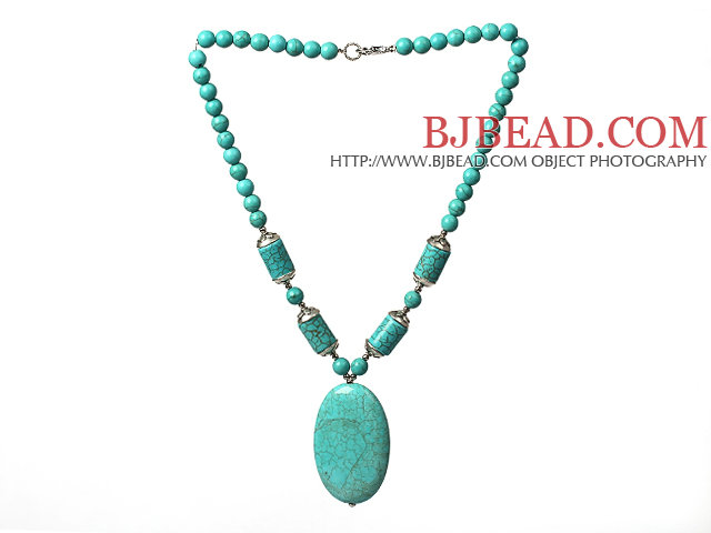 Classic Style Turquoise Necklace with Lobster Clasp