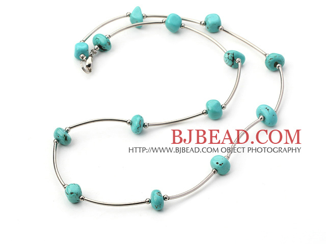 18 inches 6-12mm turquoise necklace with lobster clasp