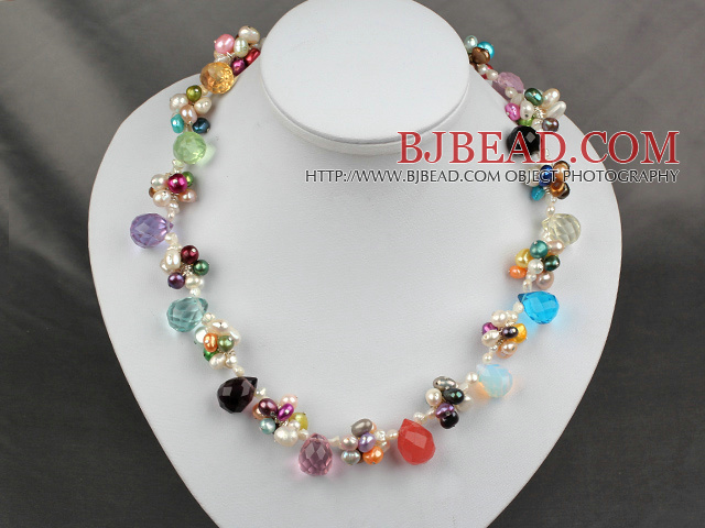 fashion dyed colorful pearl necklace