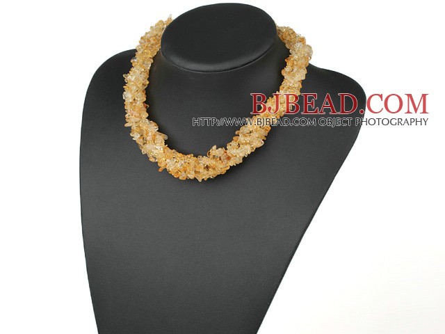 multi strand 6mm citrine necklace