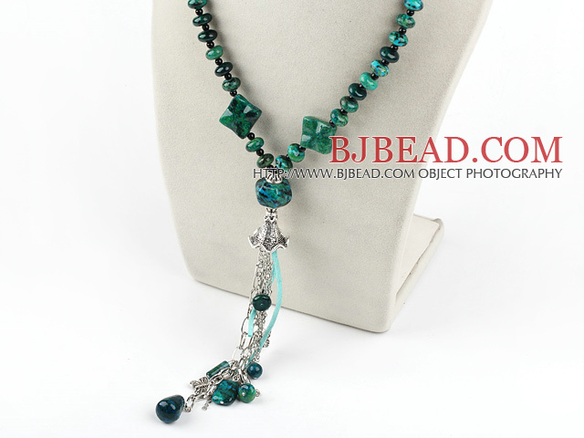 phoenix stone and black agate necklace