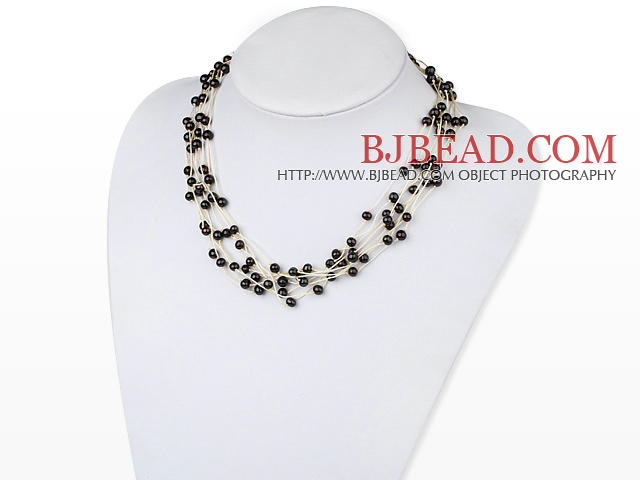 multi strand black pearl necklace