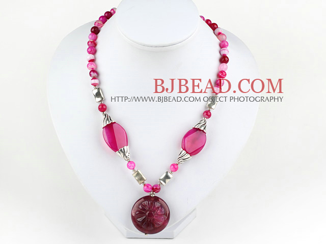 pink agate necklace