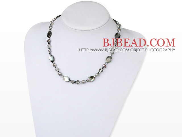 pearl crystal shell necklace