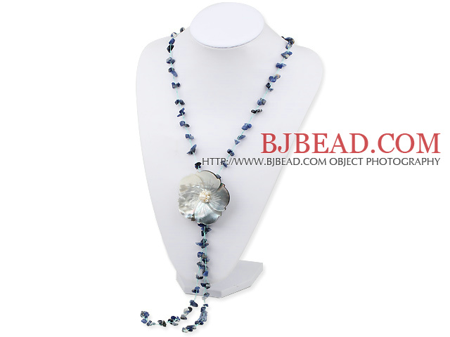 Sodalite shell necklace
