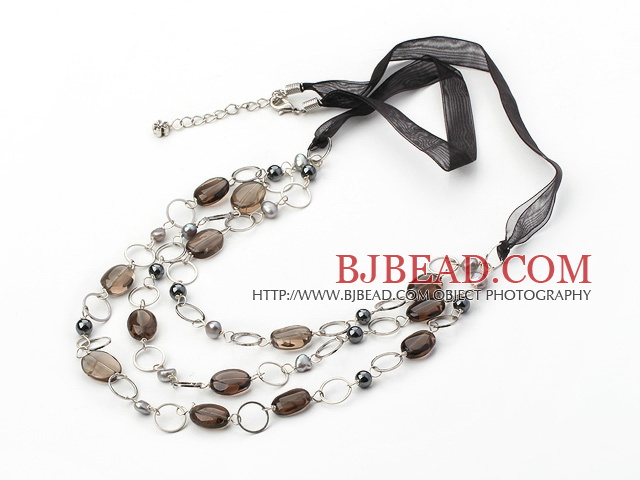 fashion smoky quartze necklace