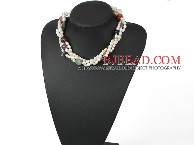 baroque pearl multi-stone necklace