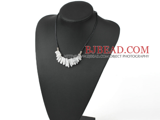 17 inches howlite necklace with lobster clasp