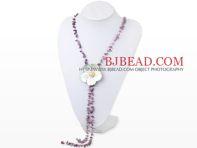 amethyst shell necklace