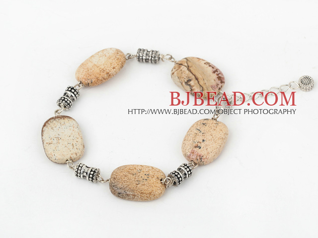 16*21mm picture jasper bracelet with lobster clasp