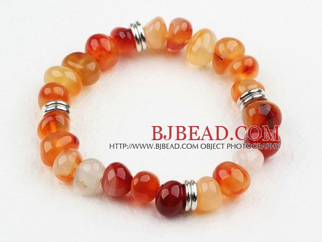 Classic Design Natural Color Agate Elastic Bangle Bracelet