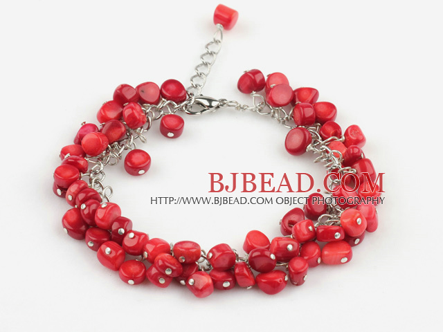 red coral bracelet with extendable chain