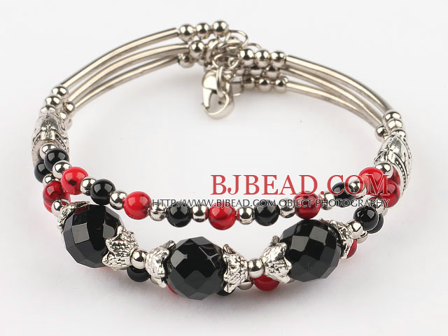 7.2 inches black agate and alaqueca bangle