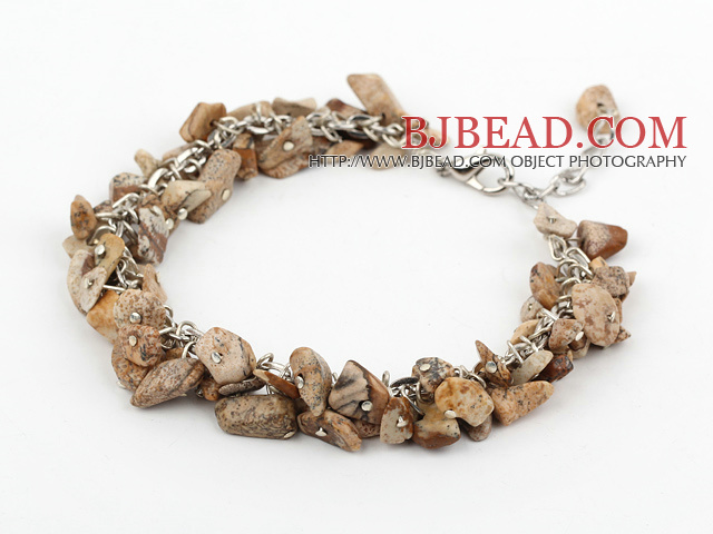 picture jasper chips bracelet with extendable chain