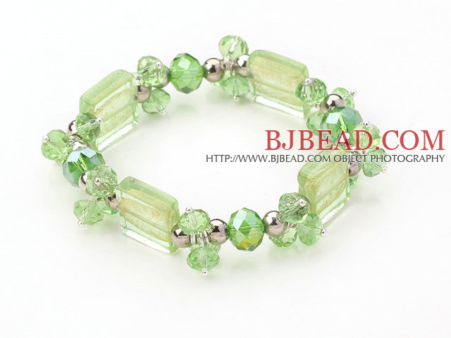 light green manmade crystal colored glaze bracelet