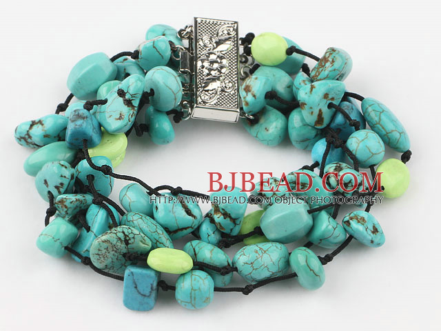 fashion multi strand turquoise bracelet