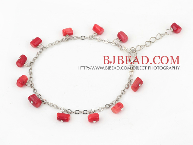 red coral bracelet with extendable chain