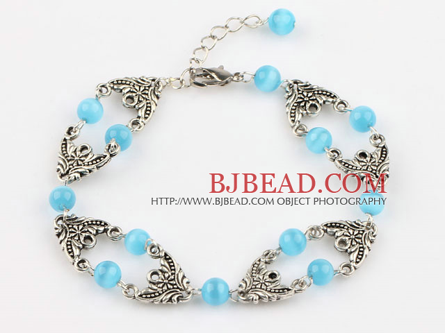 blue tiger eye bracelet with extendable chain