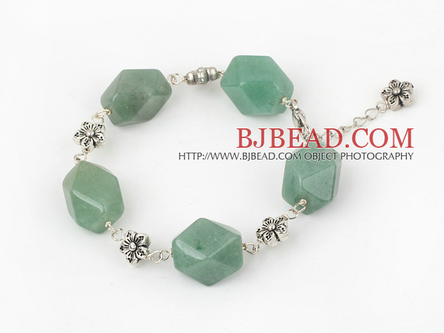 aventurine tibet silver bracelet with extendable chain