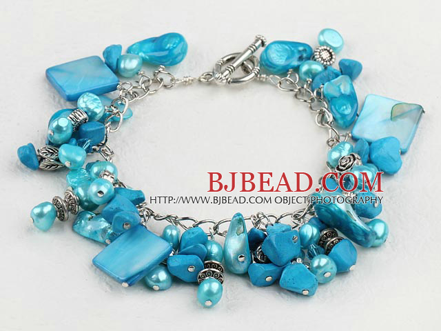 fashion pearl shell bracelet with toggle clasp