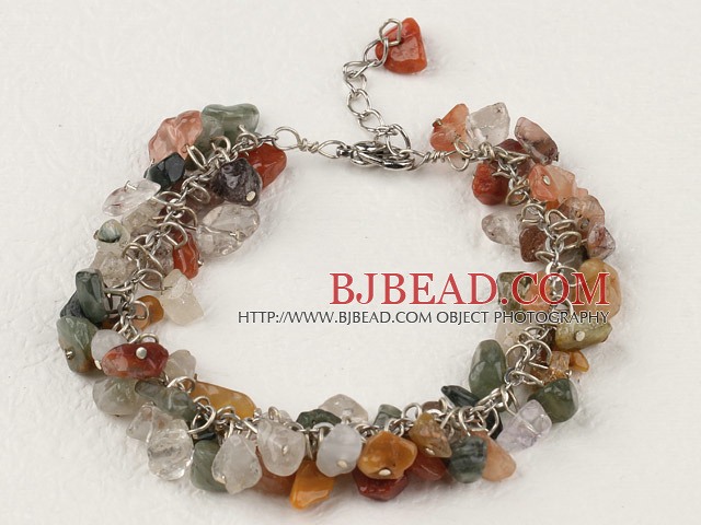 7 inches rutilated quartz bracelet with extendable chain