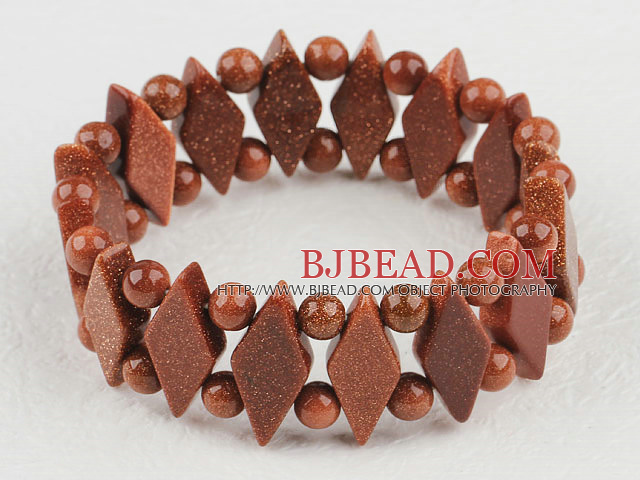 elastic shinning gold standstone bracelet