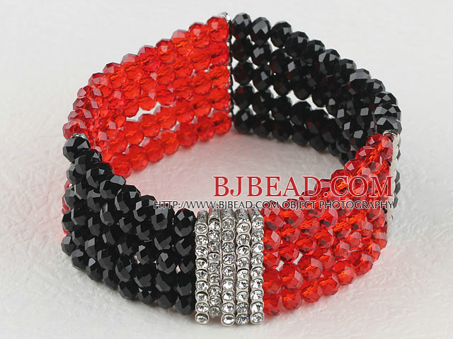multi strand elastic crystal bracelet