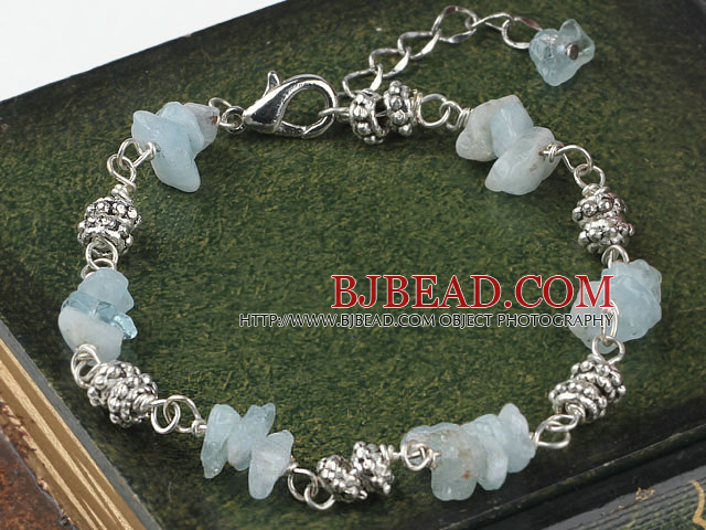 Aquamarine chips bracelet