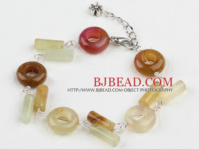 7 inches popular lucky three colored jade bracelet