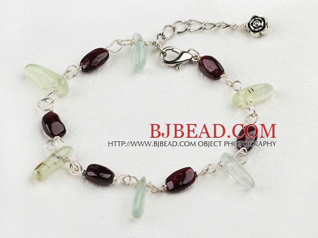 Green rutilated quartz bracelet