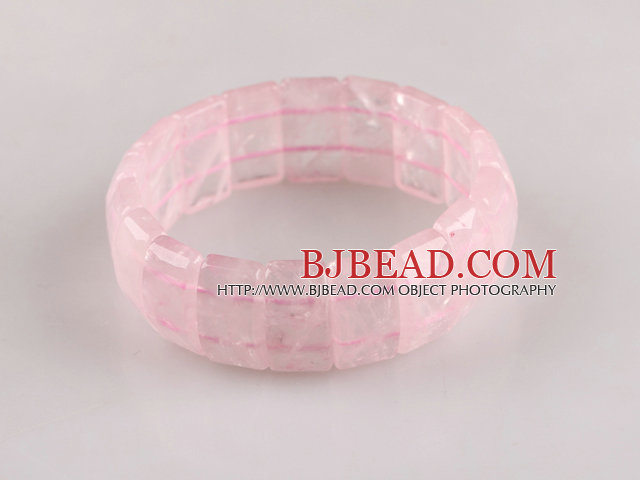 11*20mm rose quartze stretchy bangle bracelet
