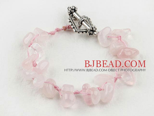 7.5 inches handmade rose quartze bracelet