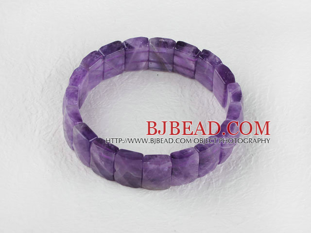 stretchy 10*14mm faceted amethyst bangle bracelet 