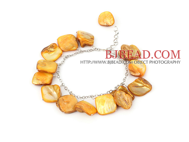dyed gold shell bracelet with extendable chain