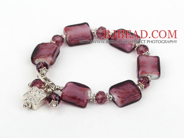 7.5 inches colored glaze bracelet with toggle clasp