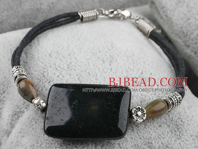 7 inches extendable indian agate bracelet with lobster clasp