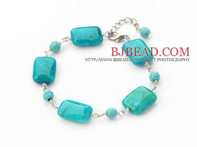 7.5 inches turquoise and blue spider stone bracelet with extendable chain