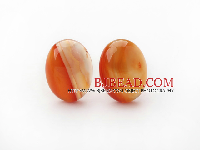 Classic Design Oval Shape Orange Color Agate Studs Earrings