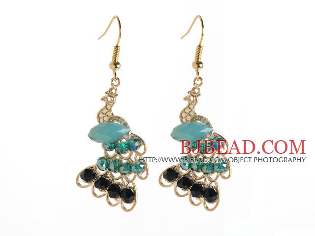 Fashion Style Imitation Gold Peacock Earrings with Crystal