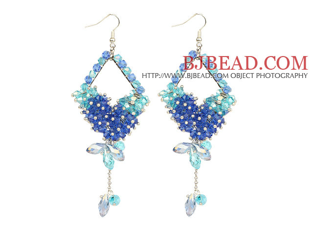 Cool Blue Series Assorted Blue Crystal Dangle Earrings