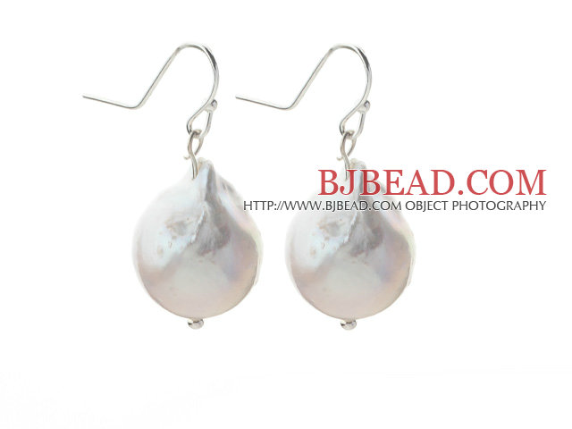 Fashion Design Pear Shape Big Nuclear White Pearl Earrings