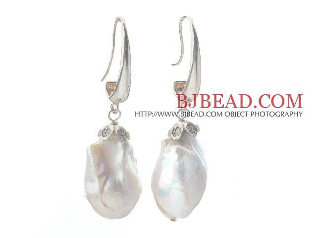 Fashion Style Pear Shape Big Nuclear White Pearl Earrings