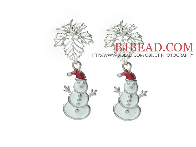 Fashion Style 2014 Christmas Design Snowman Shape Studs Earrings