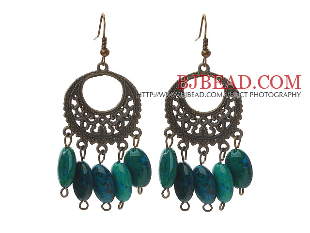 Vintage Style Oval Shape Phoenix Stone Earrings