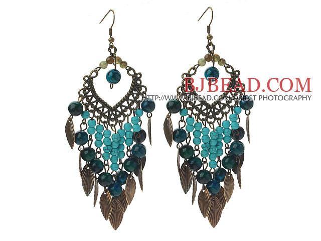 Assorted Indian Agate and Turquoise and Phoenix Vintage Style Earrings