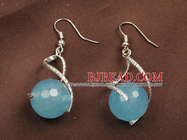 Fashion Lovely Design Faceted Sponge Crystal Bead Dangle Earrings