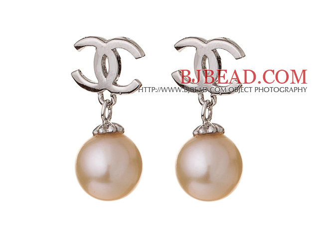 Elegant Style AAA Grade Natural Pink Freshwater Pearl 925 Sterling Silver Studs Earrings