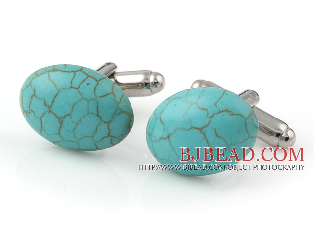 Fashion Half Round Blue Turquoise Cuff Link Decorations For Clothes