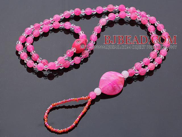 Beautiful 10 Pcs Pink Series Round Acrylic And Skull Turquoise And White Crystal Anklet